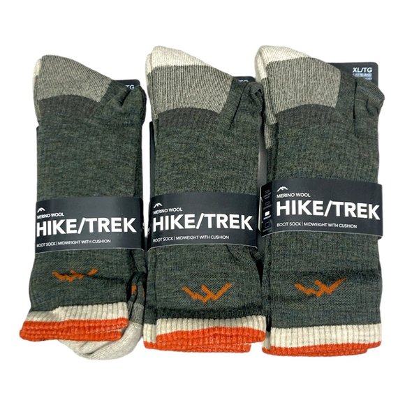 (3) Darn Tough Hike/Trek Merino Midweight Cushion Boot Sock 1403 Olive - Picture 1 of 4